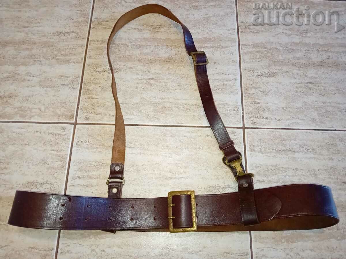 brown officer's belt with buckle
