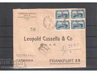 BULGARIA TRAVELED R ENVELOPE SOFIA GERMANY 1925 STICKER HERMAN