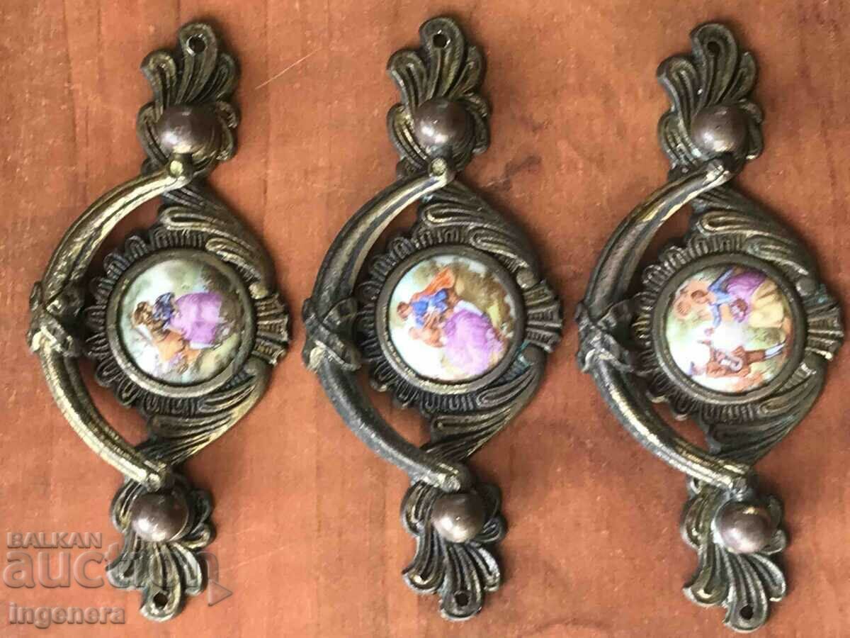 HANDLE FURNITURE HANDLES METAL PORCELAIN ANTIQUE - 7 HANDLE FURNITURE HANDLES METAL PORCELAIN ANTIQUE - 7