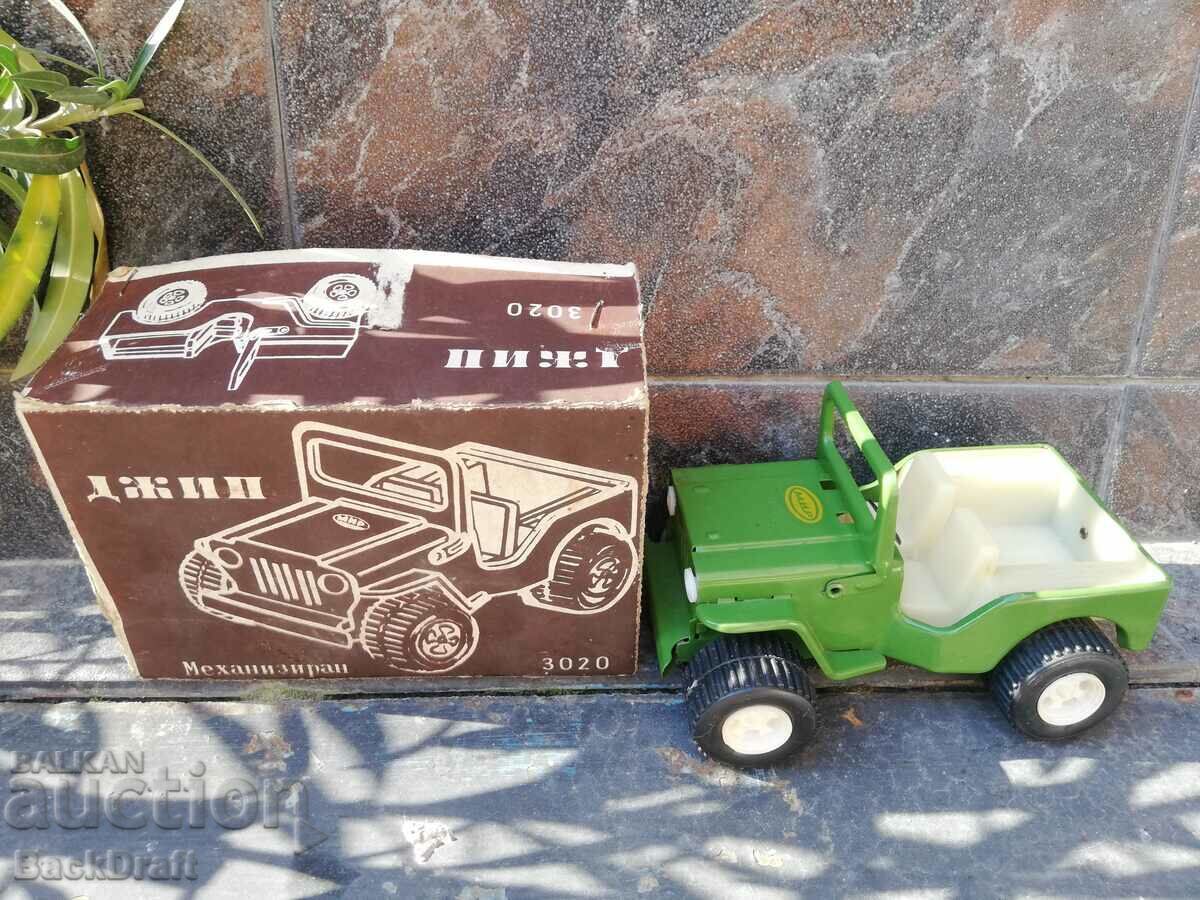 Cărucior vechi de jucărie Sot, Jeep, uzina Mir Razdrad, 1983.