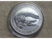Australia - 1 dolar - 2014 - 1 oz - Crocodil de apă sărată!