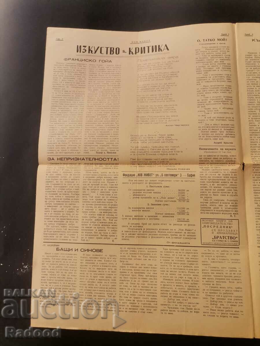 Delivery of Newspaper New Life Issue 4/1946.