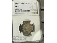 1 Марка А 1909 г., Германска империя - MS61 NGC