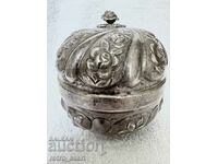 Cutie de depozitare pentru ceai din argint antic, proba 900