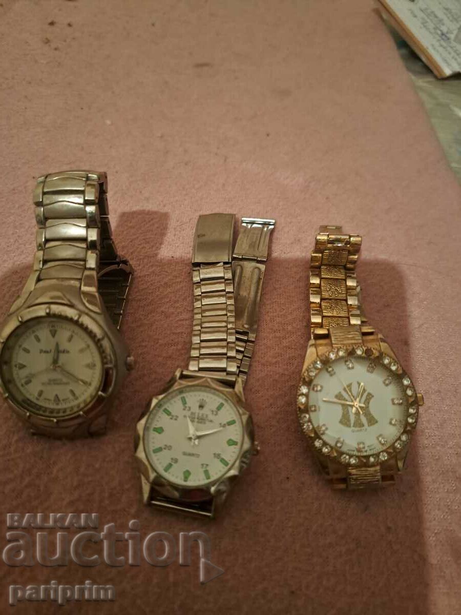 3 pieces Men's watch, MANUAL, lot of 3 pieces. BZC