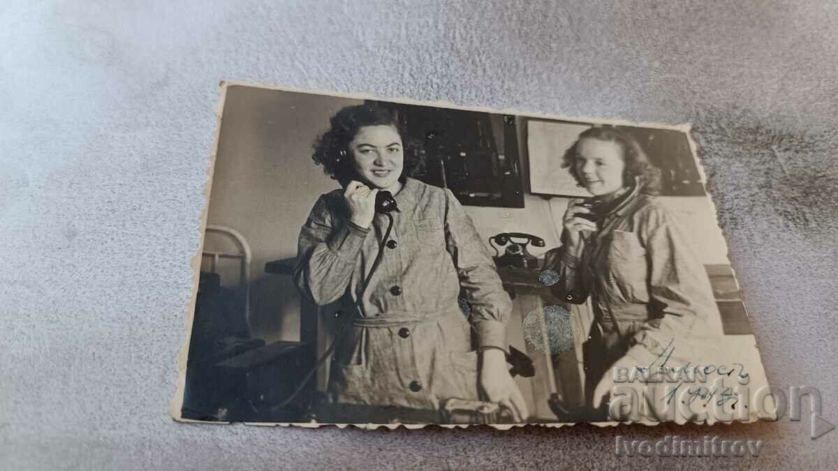 Photo Sofia Two women on the phone. headquarters of Lviv Most 1943