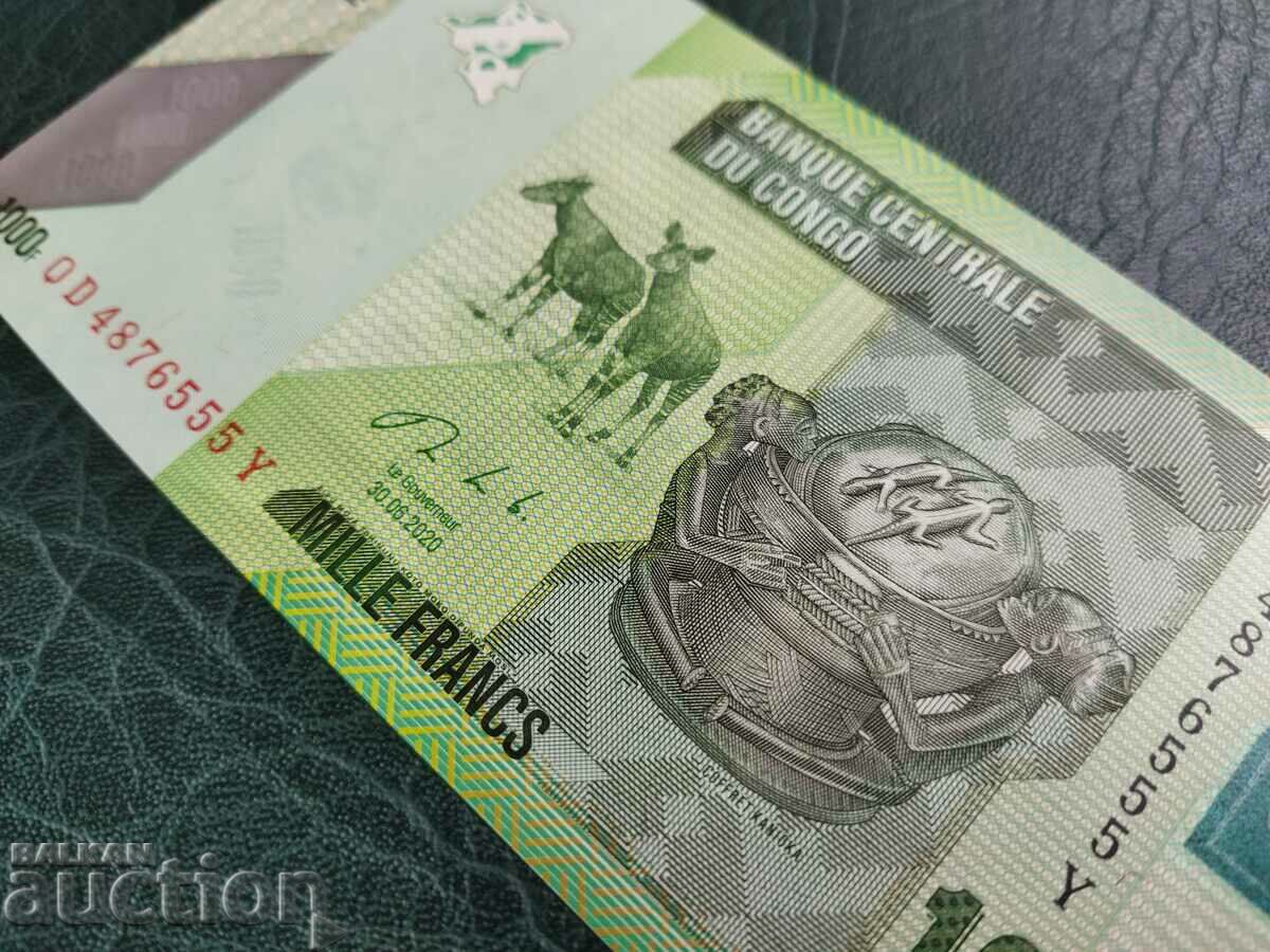 Congo banknote 1000 francs from 2020. UNC, new - 5 Congo banknote 1000 francs from 2020. UNC, new - 5