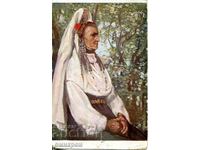 Картичка "Баба със сукман от Габровсите колиби" България.