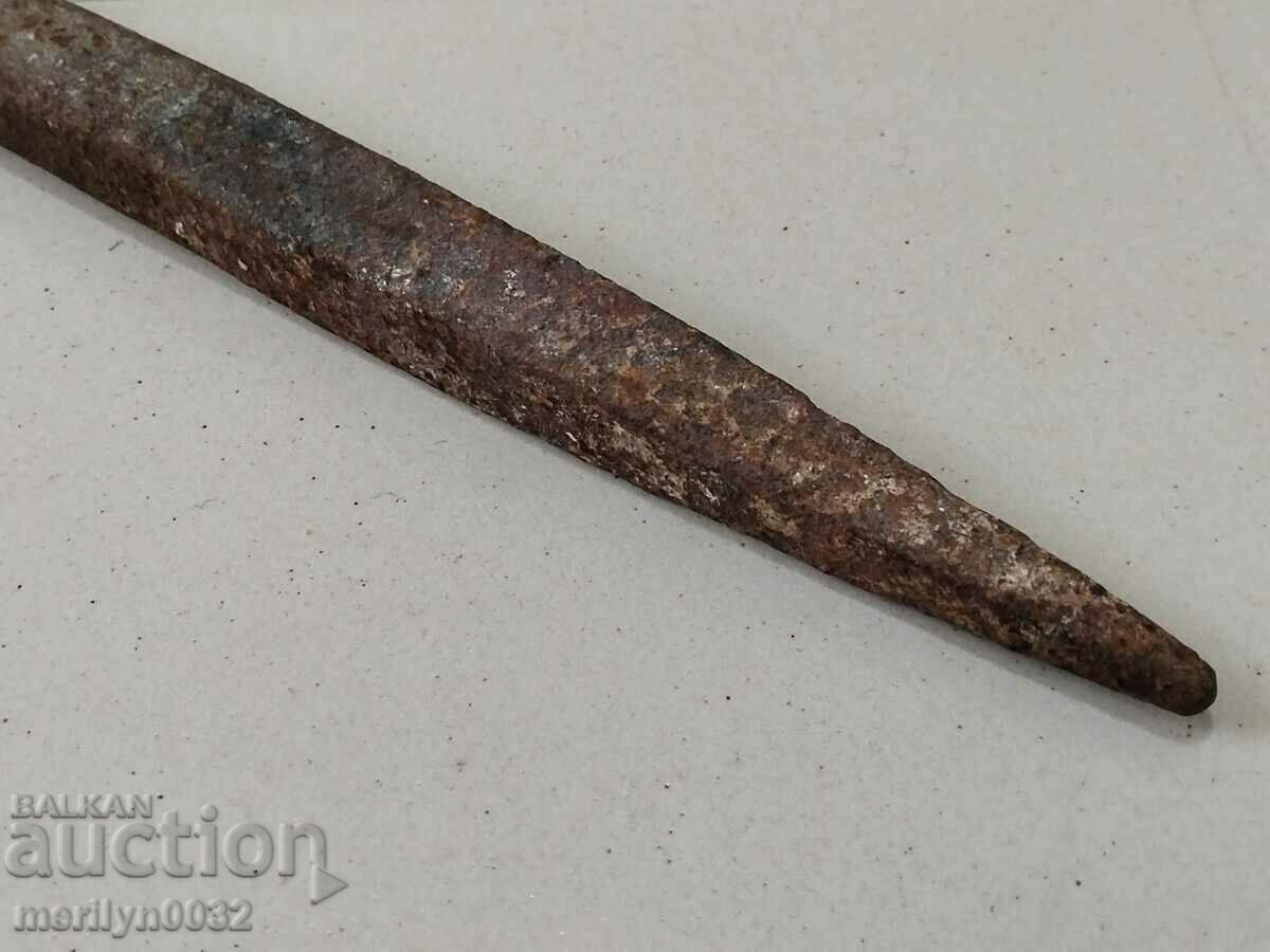 Old horseshoe, huge nail, wrought iron - 5 Old horseshoe, huge nail, wrought iron - 5