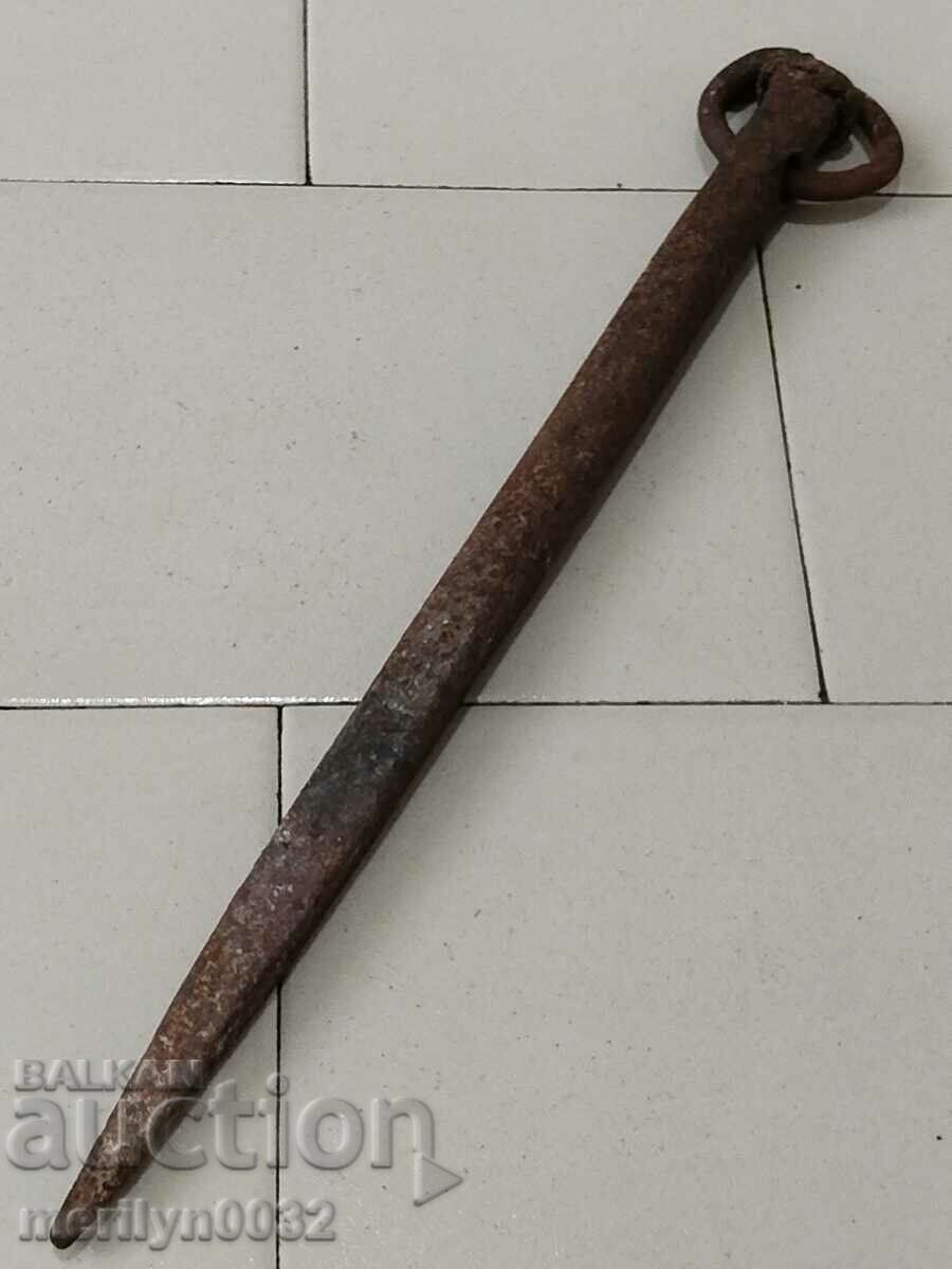 Old horseshoe, huge nail, wrought iron - 7 Old horseshoe, huge nail, wrought iron - 7