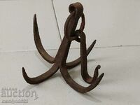 Antique forged hook, quadruple hook