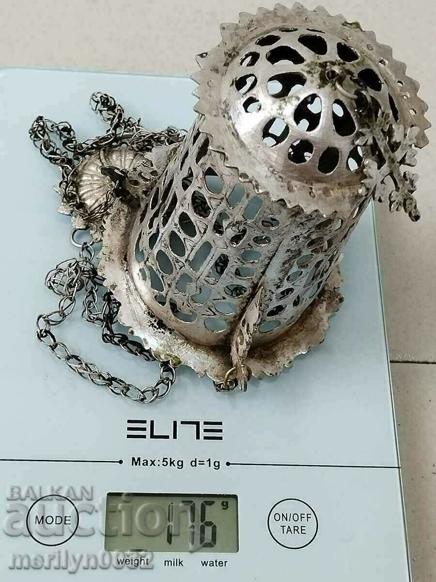 Auction  Renaissance silver lamp 19th century silver cross