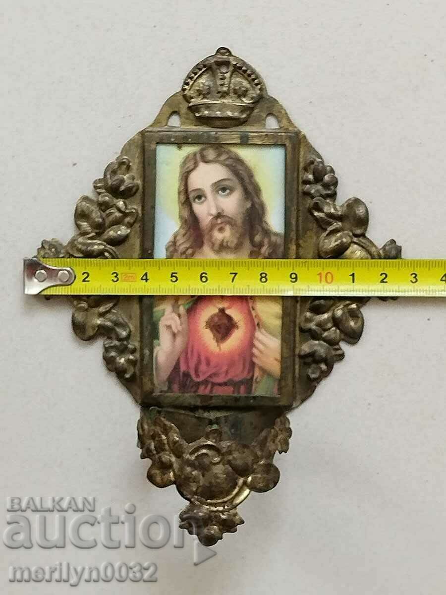 Delivery of Brass candle holder of the 20th century Jesus cross Delivery of Brass candle holder of the 20th century Jesus cross