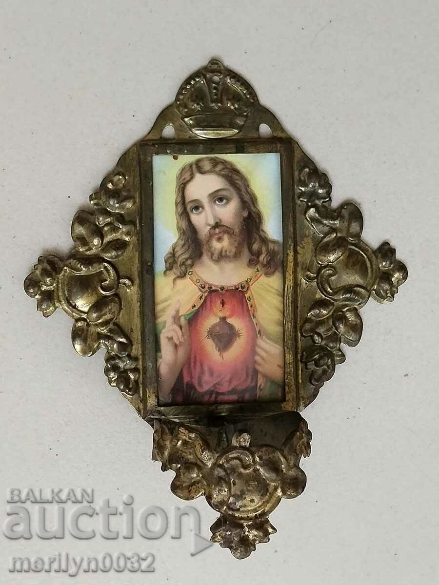 Brass candle holder of the 20th century Jesus cross - 6 Brass candle holder of the 20th century Jesus cross - 6