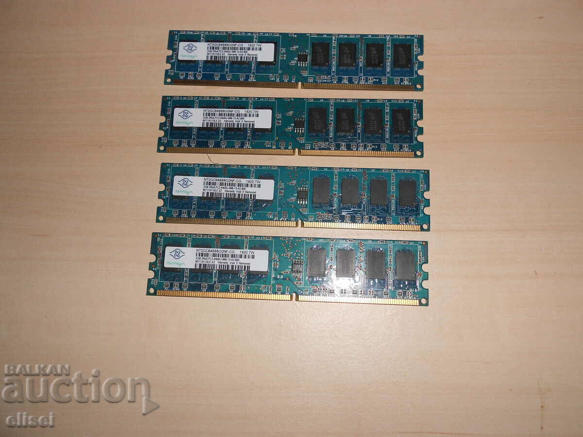 578. Ram DDR2 800 MHz,PC2-6400,2Gb,NANYA. Kit 4 bucati. NOU