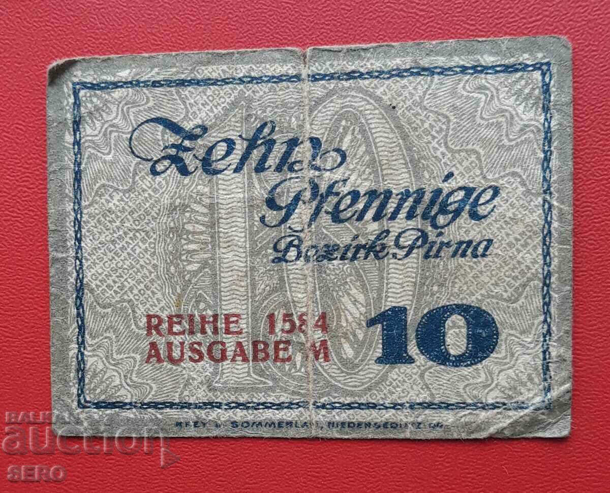 Банкнота-Германия-Саксония-Пирна-10 пфенига 1921