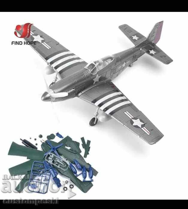 Model de avion Mustang P-51 Fighter 1/48 4D Asamblat