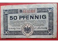 Bancnota-Germania-Saarland-Saarbrücken-50 pfennig 1916