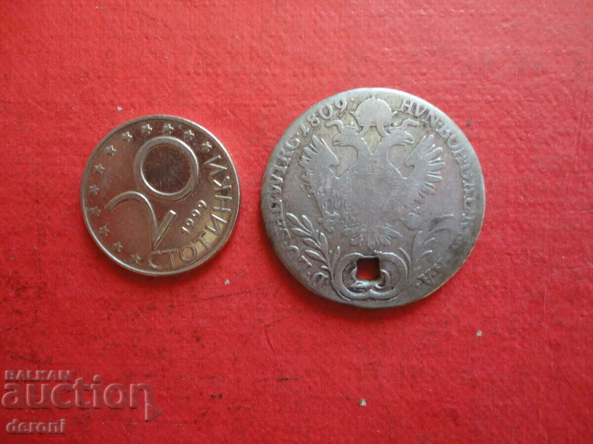 20 Kreuzer 1809 сребърна монета