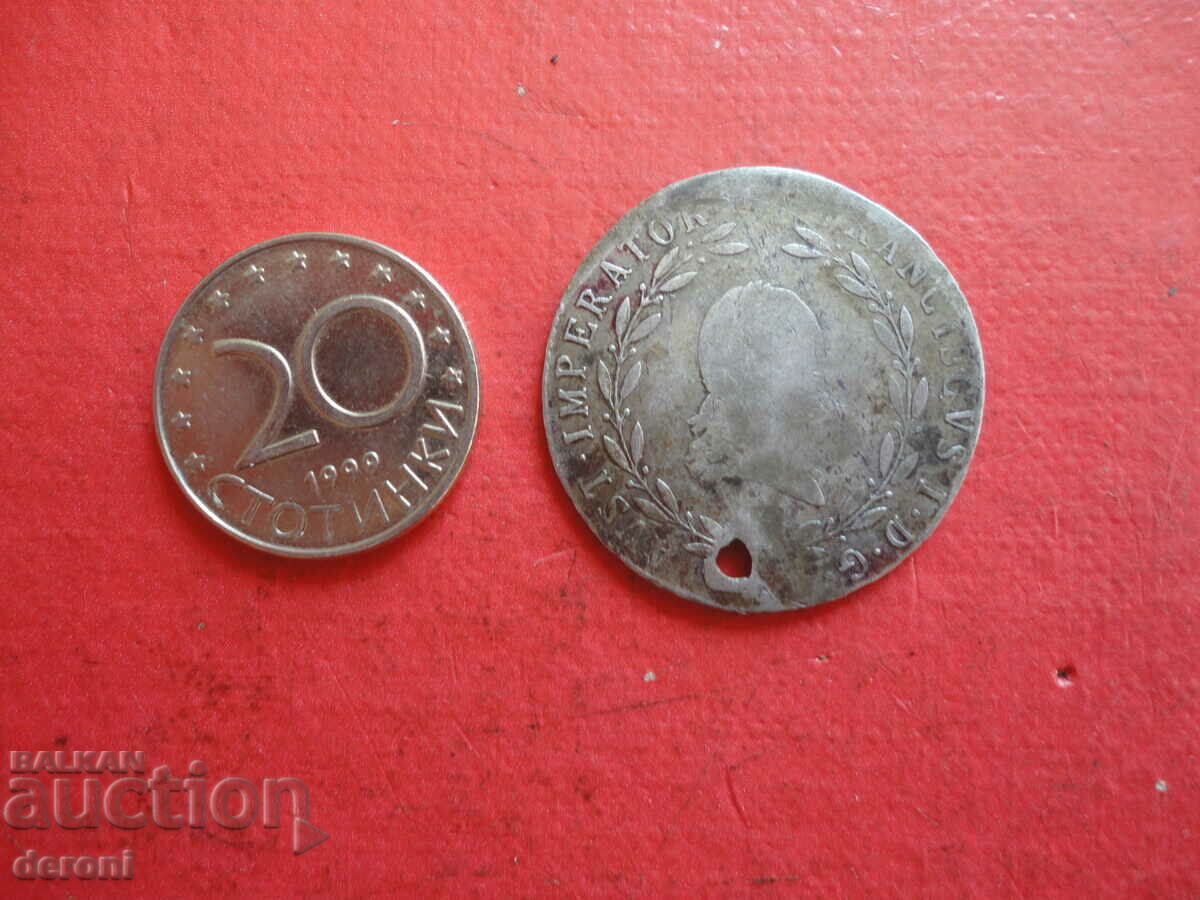 20 Kreuzer 1821 silver coin