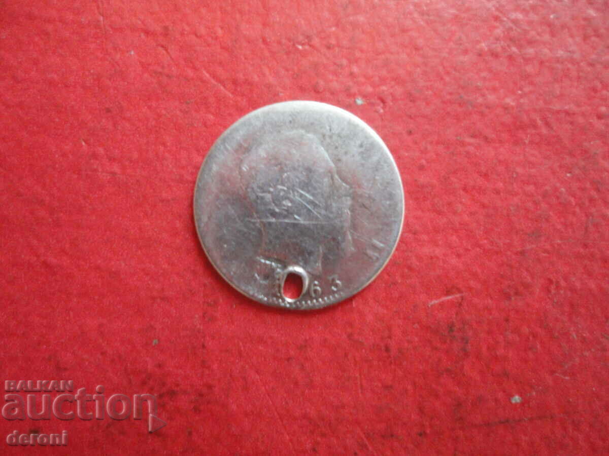 Delivery of 20 centesimi 1863 silver coin Delivery of 20 centesimi 1863 silver coin