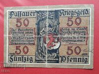 Bancnota-Germania-Bavaria-Passau-50 pfennig 1918