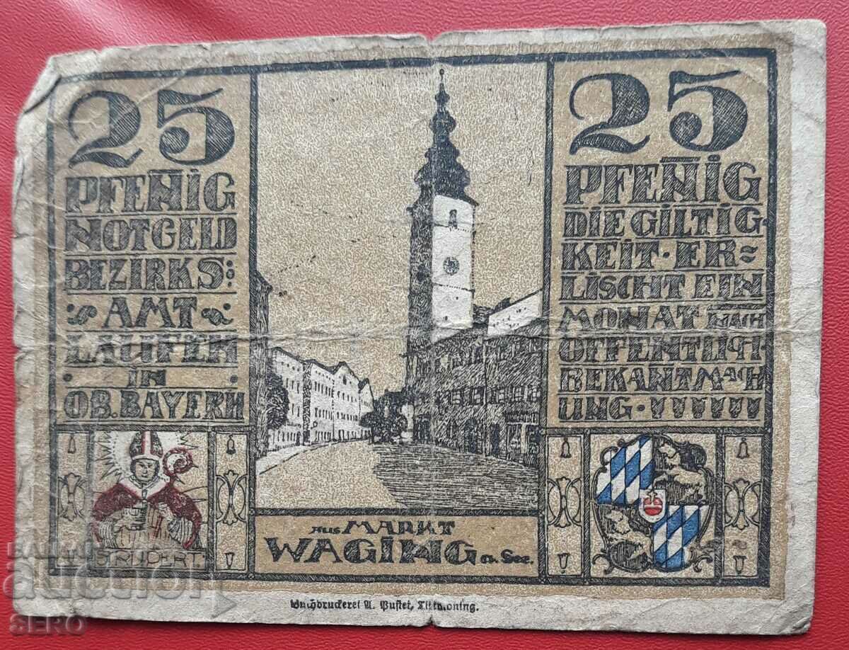 Банкнота-Германия-Бавария-Лауфен-25 пфенига 1920