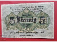 Банкнота-Германия-Тюрингия-Орламюнде-5 пфенига 1917