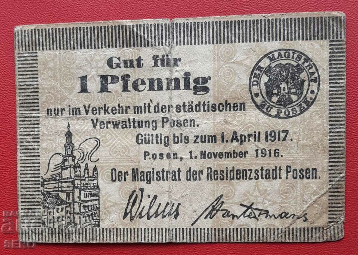 Τραπεζογραμμάτιο-Γερμανία-Πρωσία-Πόζεν/Πόζναν στην Πολωνία/-1 σελ. 1917