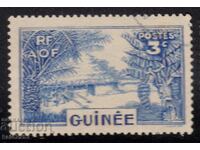 Γαλλική Γουινέα -1938-Regular-Street σε τοπικό χωριό, σφραγίδα ταχυδρομείου