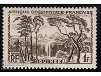 Френска Гвинея -1938-Редовна-Изглед с водопад,MLH