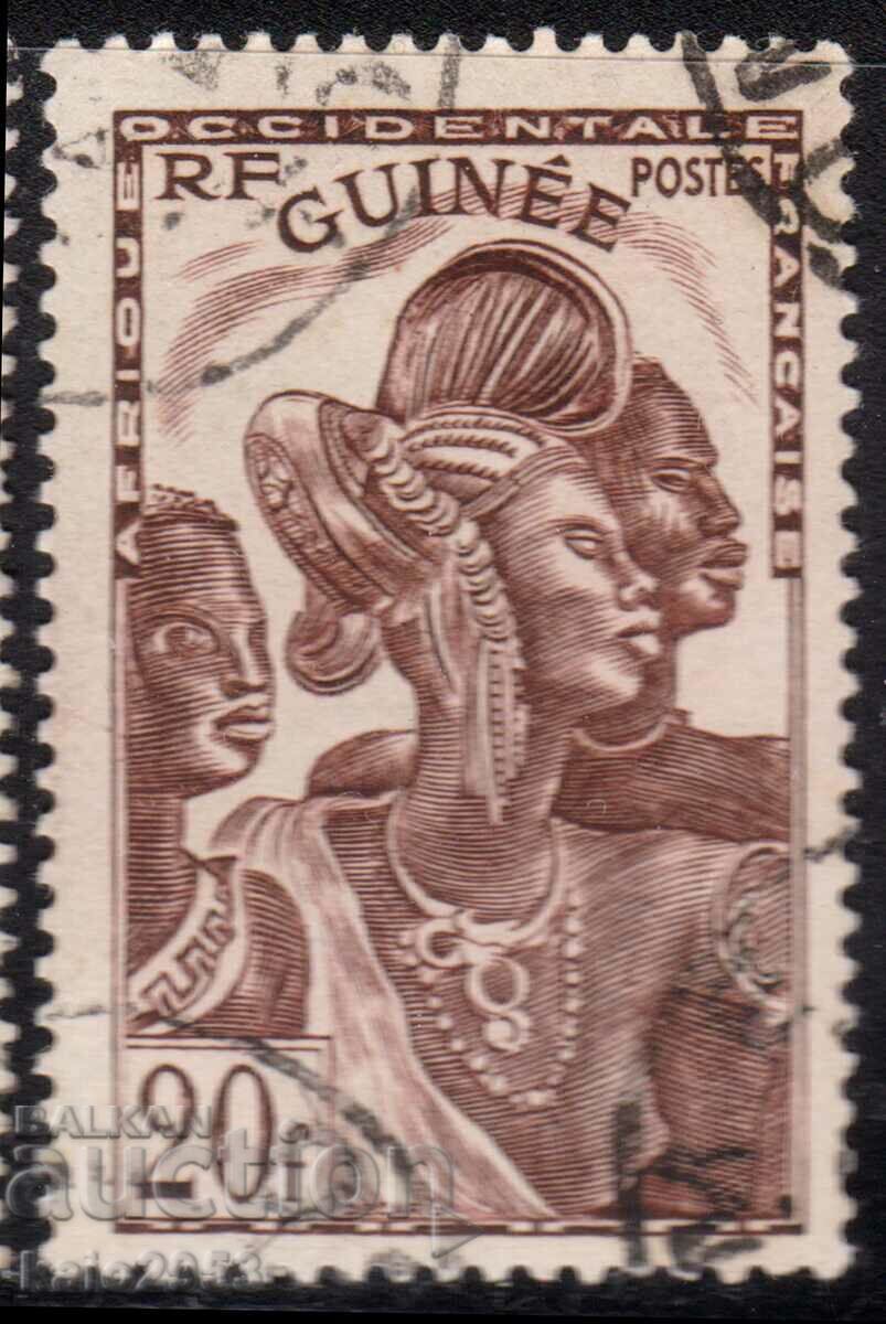 Френска Гвинея -1938-Редовна-местна жена,клеймо