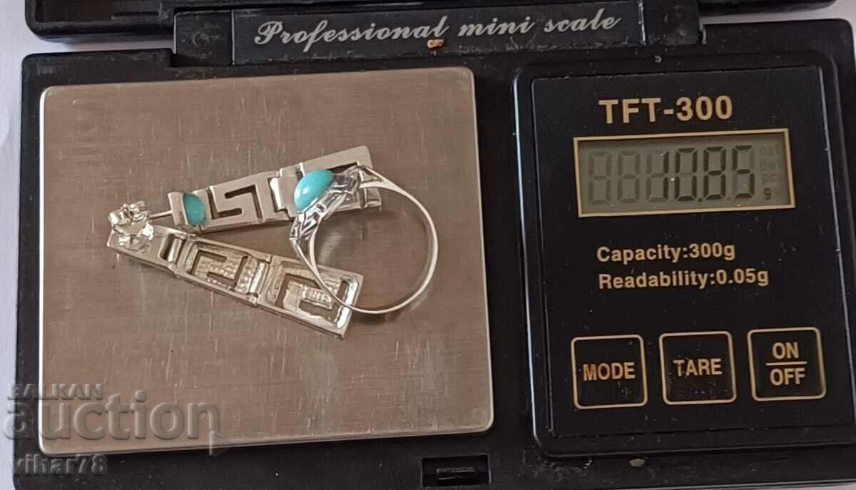 Παράδοση Ασημένιο δαχτυλίδι με σκουλαρίκια Παράδοση Ασημένιο δαχτυλίδι με σκουλαρίκια