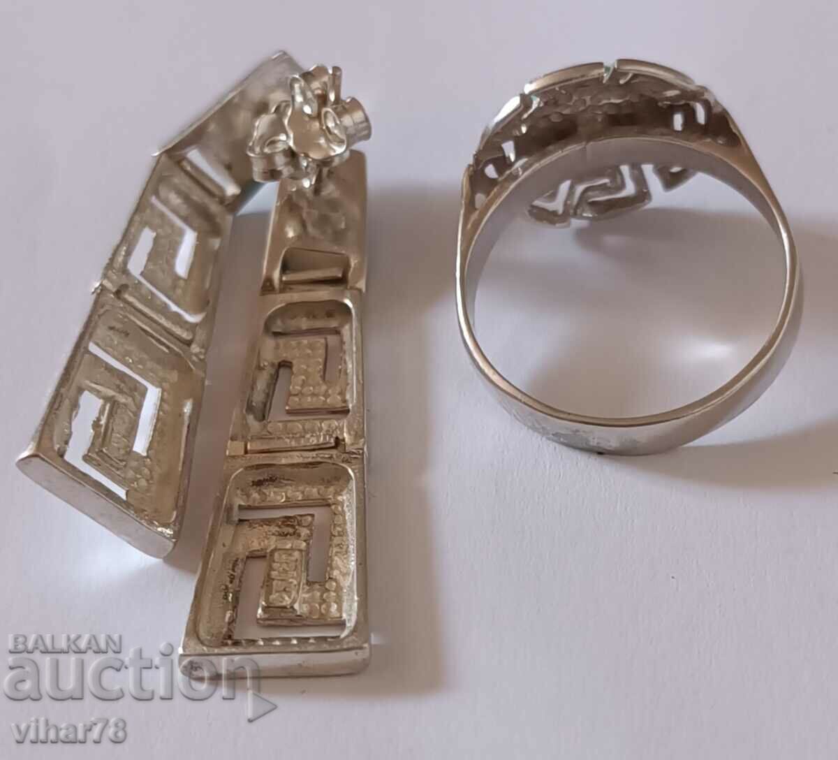 Ασημένιο δαχτυλίδι με σκουλαρίκια - 5 Ασημένιο δαχτυλίδι με σκουλαρίκια - 5