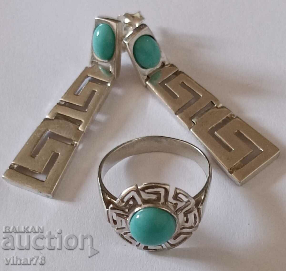 Ασημένιο δαχτυλίδι με σκουλαρίκια - 6 Ασημένιο δαχτυλίδι με σκουλαρίκια - 6