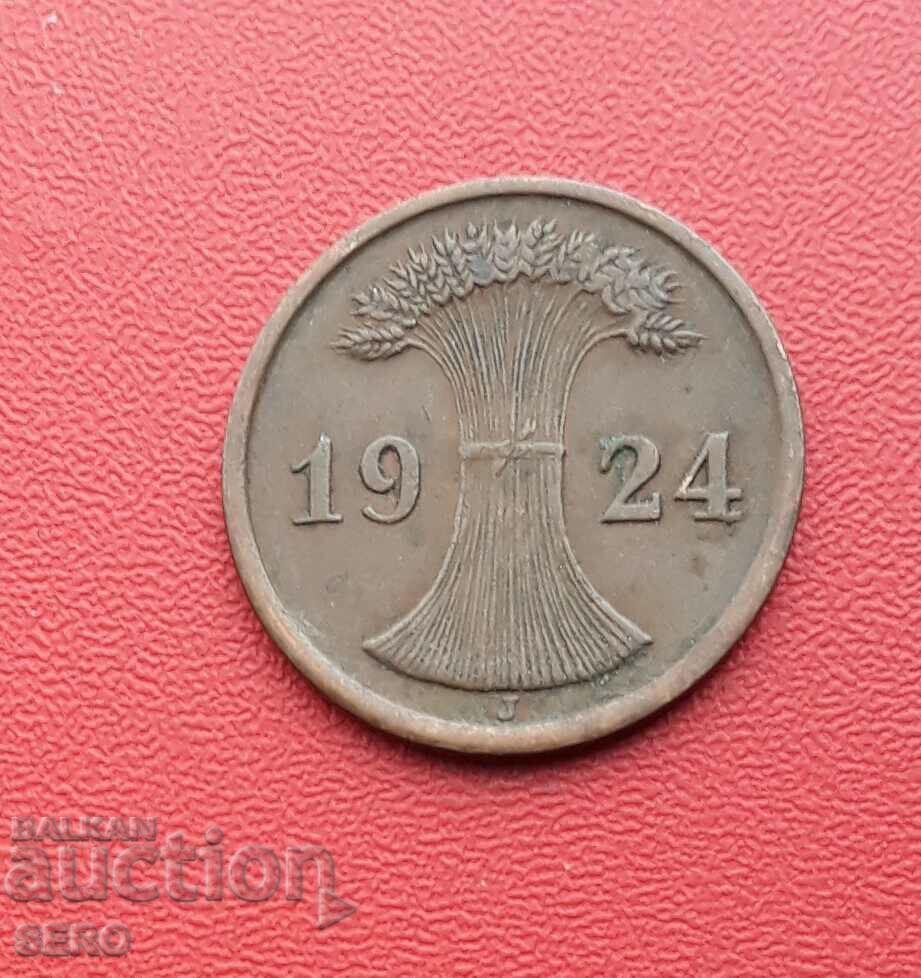 Germany-2 pfennig 1924 J-Hamburg