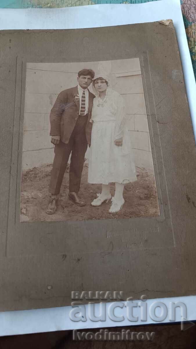 Photo Gorni Dabnika Newlyweds 1922 Carton