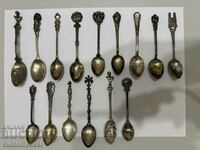 Silver collectible spoons. 15 pcs., 153.45 g. Sample-800