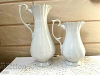 Beautiful white porcelain vinegar and oil vessels from Poland