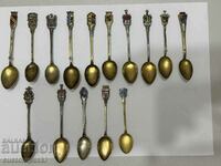 Silver collectible spoons. 15 pcs., 124.02 g. Sample-800