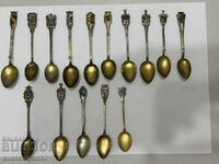 Silver collectible spoons. 15 pcs., 124.02 g. Sample-800
