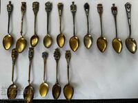 Silver collectible spoons. 15 pcs., 126.72 g. Sample-800