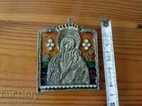 Icon, Panagia, Bronze Virgin Mary and Jesus Christ the Child
