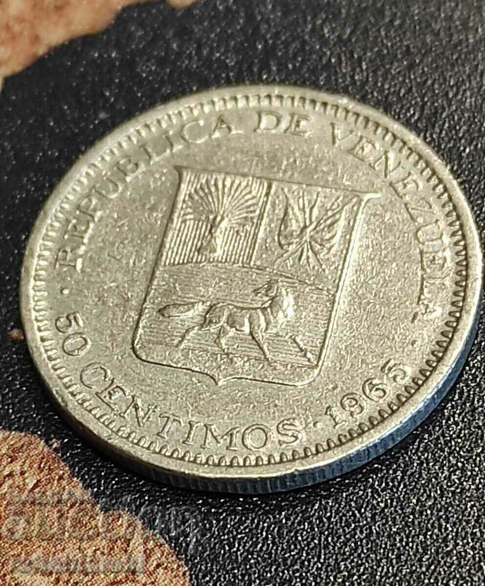 Venezuela 50 centimos, 1965