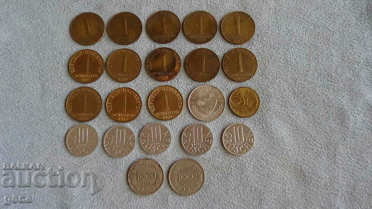 Κέρματα Lot Austria - 22 τεμάχια