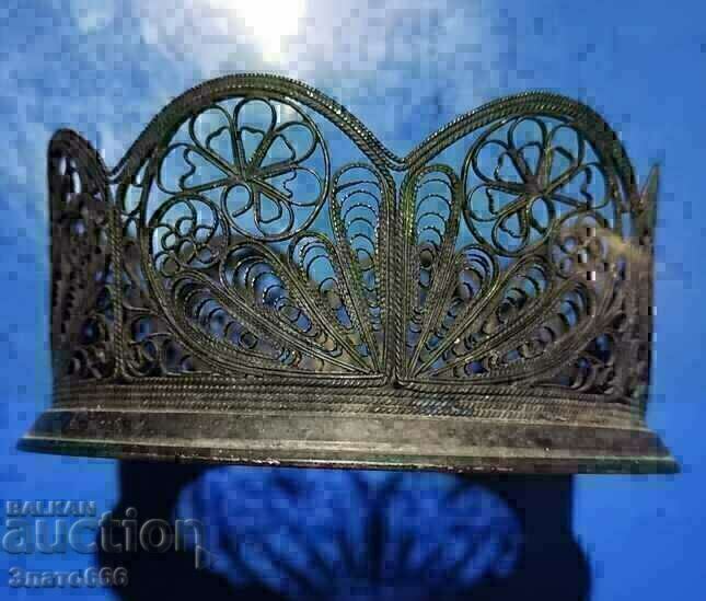 Old Russian silver plated coaster, filigree Old Russian silver plated coaster, filigree