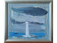 Painting "The lighthouse by the shore", art. Georgi Lechev