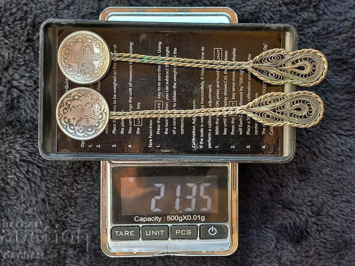 УНИКАЛНИ ФИЛИГРАНИ ЛЪЖИЧКИ СЪС АВТЕНТИЧНИ СРЕБЪРНИ МОНЕТИ