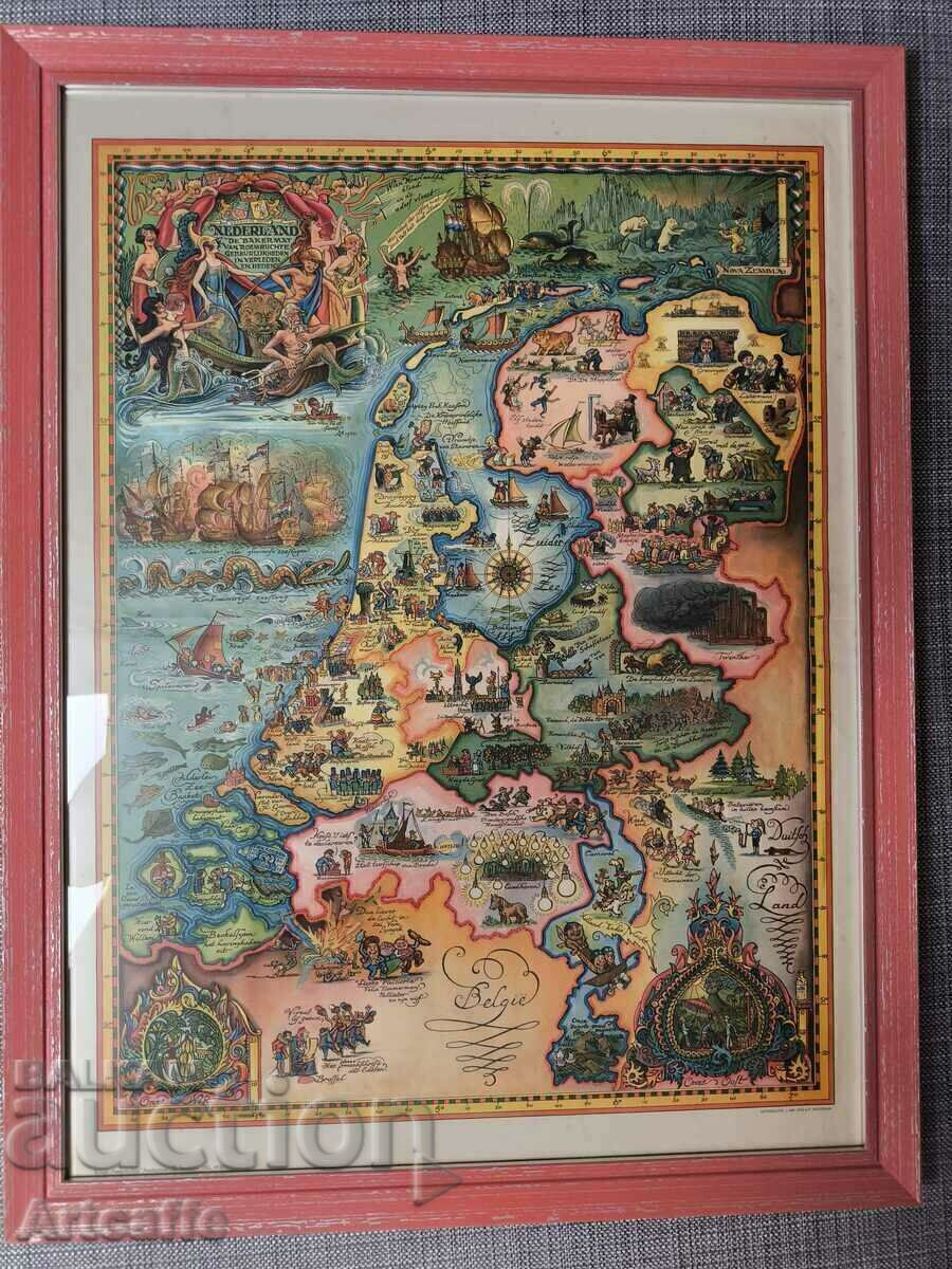 Антикварна анимирана карта Бенелюкс 1920-30 г.