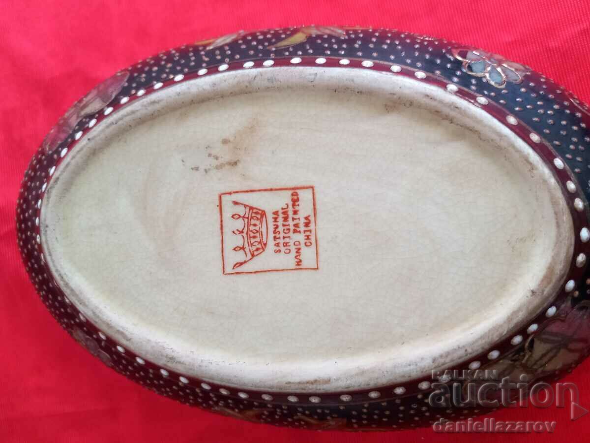 SATSUMA Porcelain Jewelry Box Marked! - 6